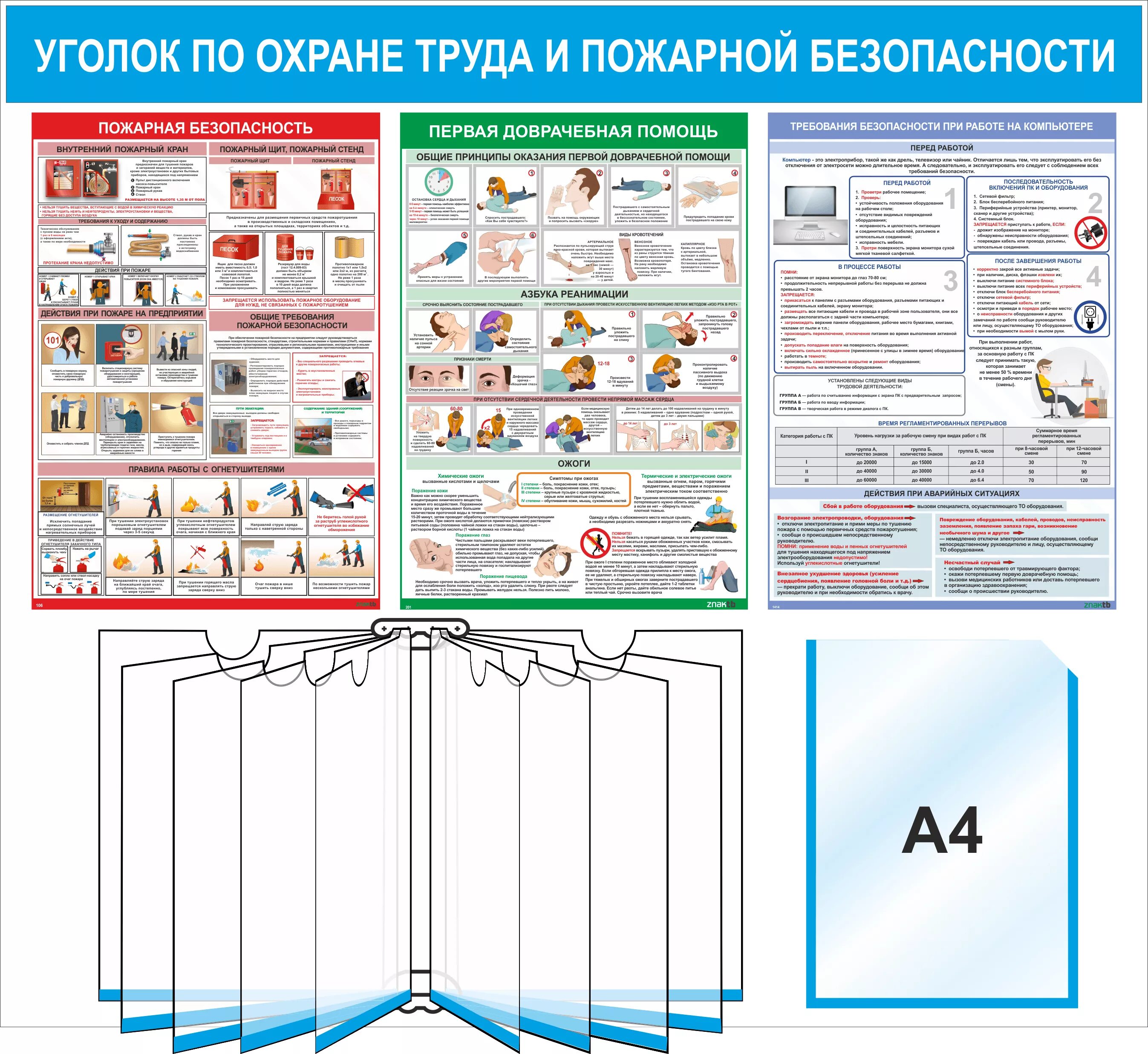 Стенд охрана труда и пожарная безопасность. Уголок по охране труда и пожарной безопасности. уголок охраны труда и пожарной безопасности в организации. стенд &quot;охрана труда&quot;. стенд по охране труда на предприятии.
