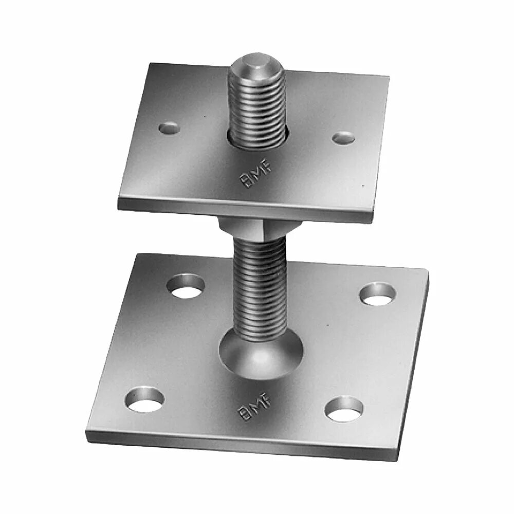 Крепеж опоры. Крепеж опоры. Основание столба - для бетона квадратная pspd - 152. 100*100*6мм со шпилькой м24 н=150мм оцинкованный. Регулировочная стойка psr 80.