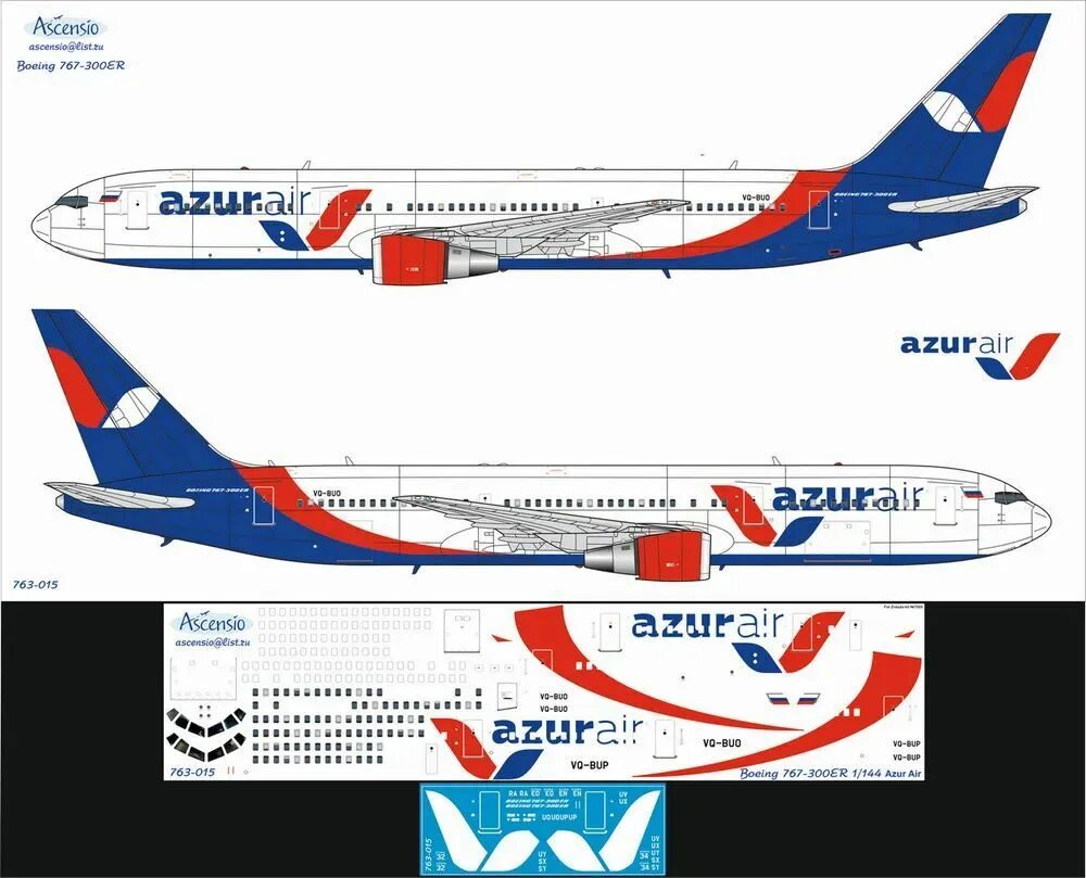 Боинг 767 300 азур эйр схема