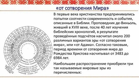 Современное летоисчисление ведется