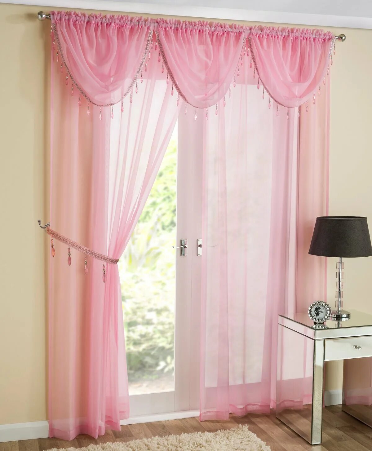 Розовые шторы. Розовая тюль. Розовые занавески. Тюль к розовым шторам.