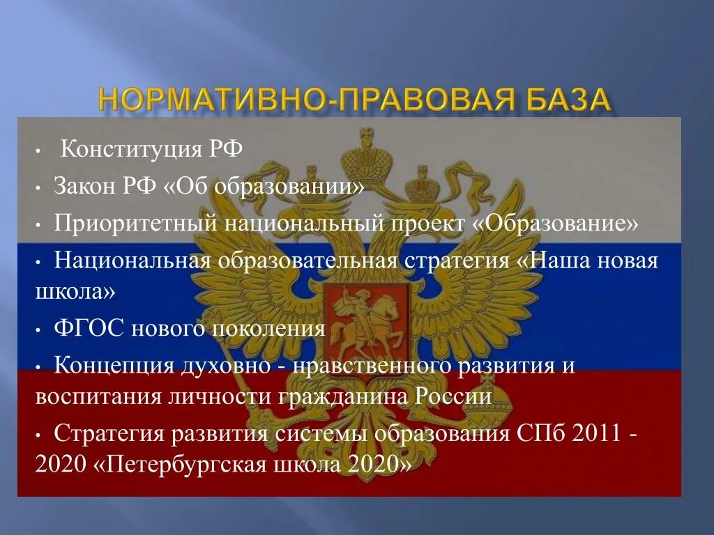 Конституция рф о работе. Национальные приоритеты. Национальные приоритеты России. Конституция РФ, закон РФ «об образовании». Роль нормативно правовой базы.