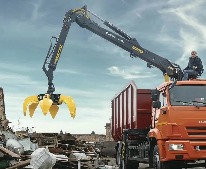 Вывоз металлолома телефон. Palfinger велмаш vm10l74m. гидроманипулятор для лома palfinger велмаш vm10l74m,. ломовоз велмаш. манипулятор palfinger велмаш vm10l74m с грейфером для металлолома.