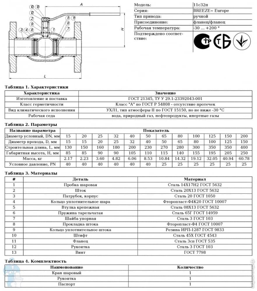 Техническая характеристика шаровых кранов. Кран шаровой ручной фланцевый DN 20, PN 16 (1,6 МПА) сертификат. Кран шаровый 32 с фланцем.