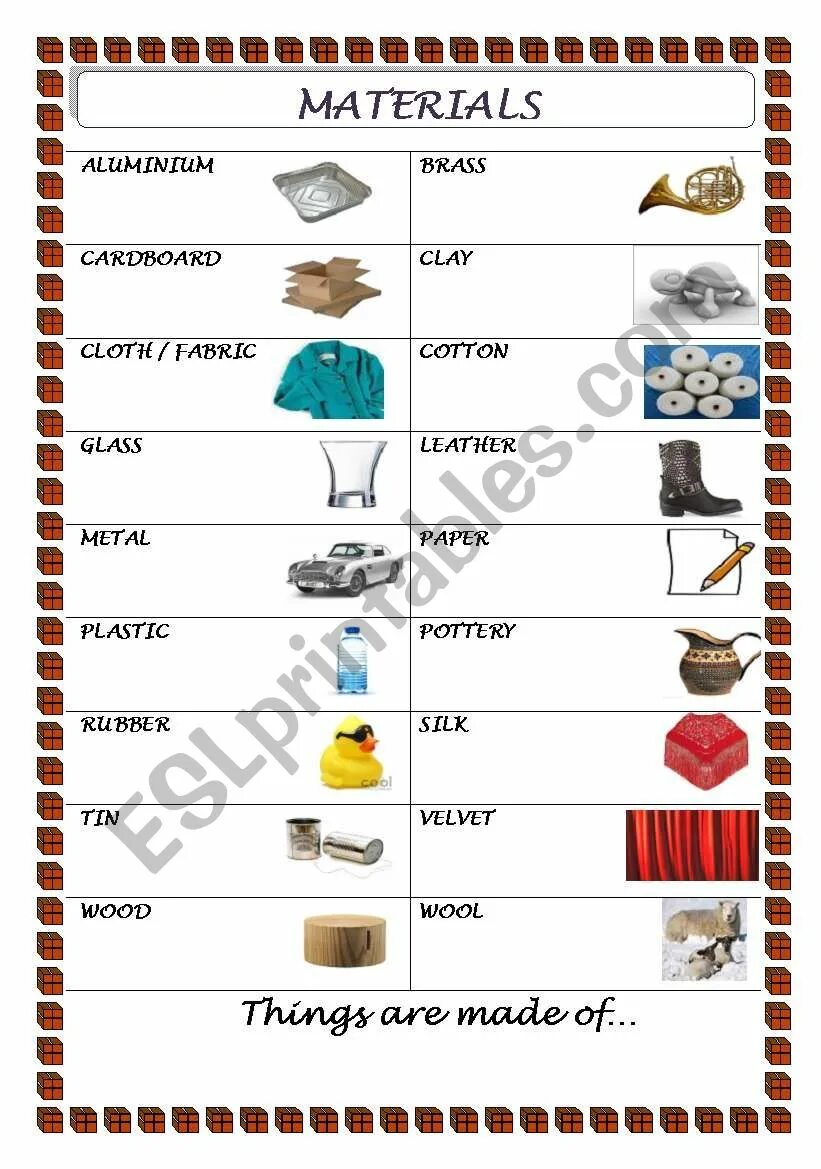 Made of made from exercises. Материалы на английском. Materials на английском. Строительные материалы по английскому. Строительные материалы на английском.