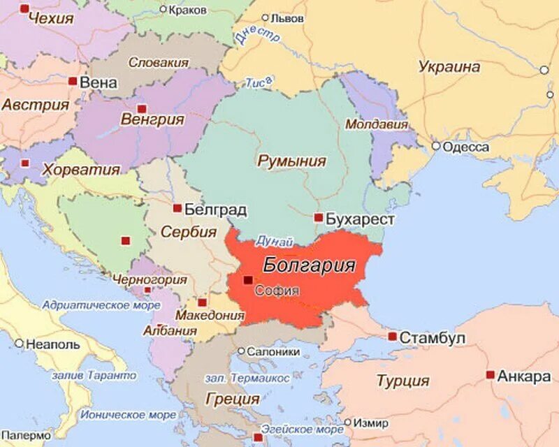 Какие государства расположены в европе. Болгария с кем граничит на карте. Венгрия на карте Европы с кем граничит. Болгария на карте Европы.