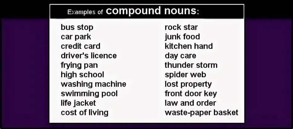 Compound Nouns примеры. Noun Noun примеры. Compound Nouns Bus. Compound Nouns в английском.