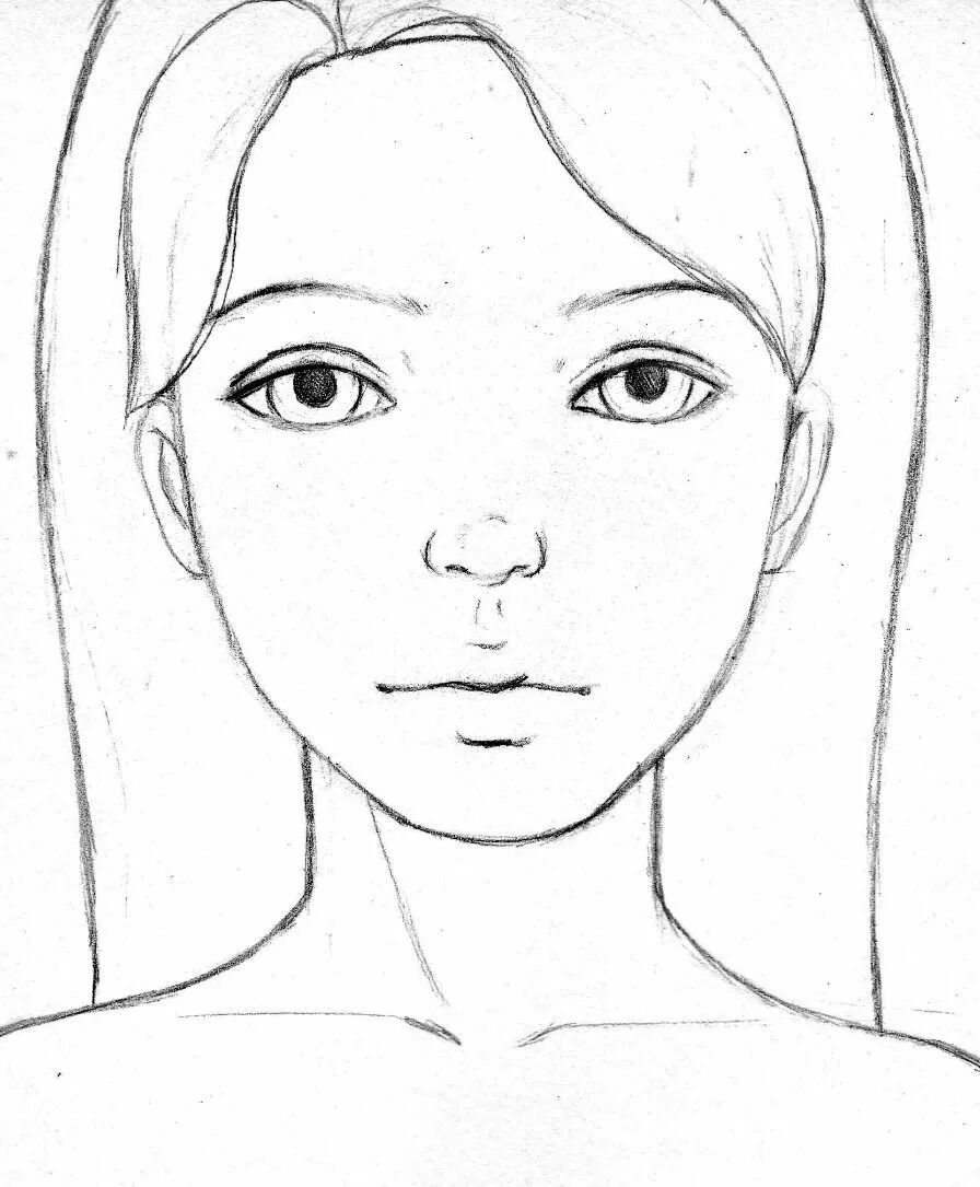 Портрет человека карандашом легкий. Портрет простой для срисовки. Лицо девушки рисунок карандашом. Портрет девочки карандашом легко.