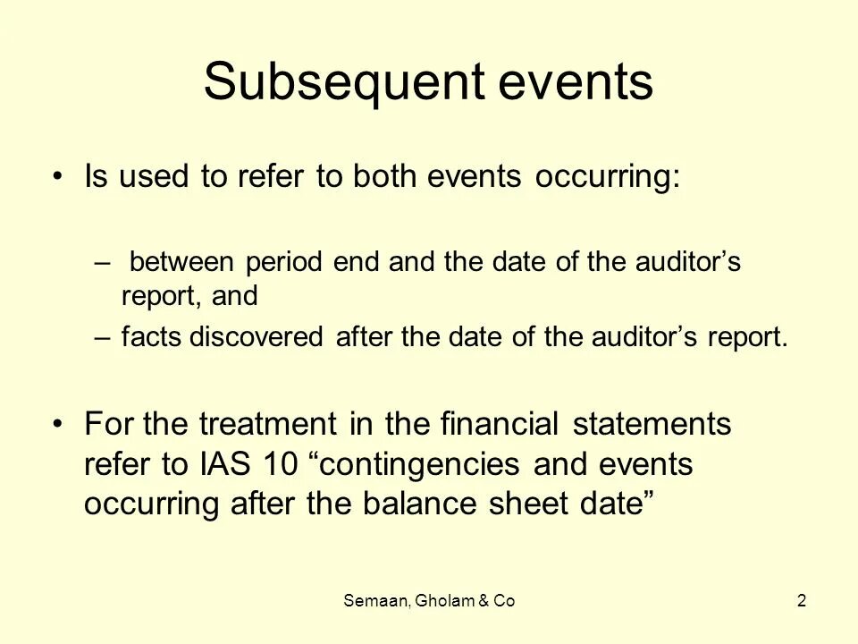 Subsequent. Subsequent events types. subsequent перевод.
