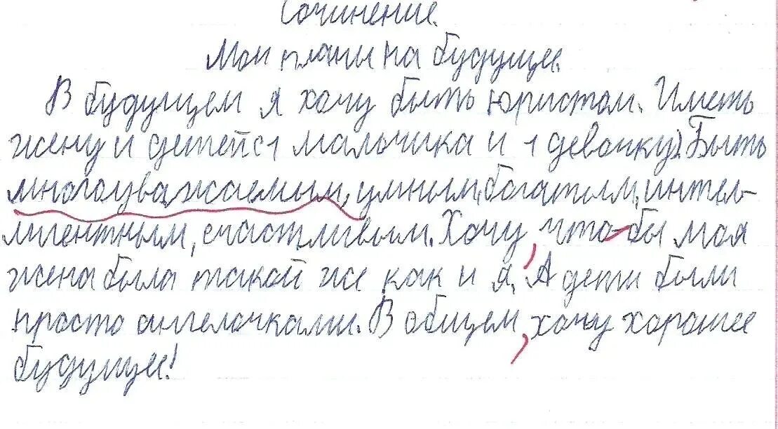 Написанное сочинение дети воспитаны и умны