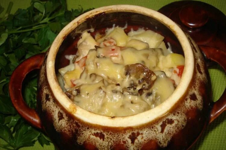 Жаркое с курицей и грибами в горшочках С нами вкусно! Домашние рецепты Дзен