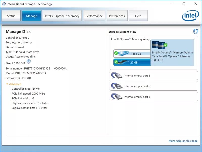 Intel rapid optane memory. Intel rapid optane memory
