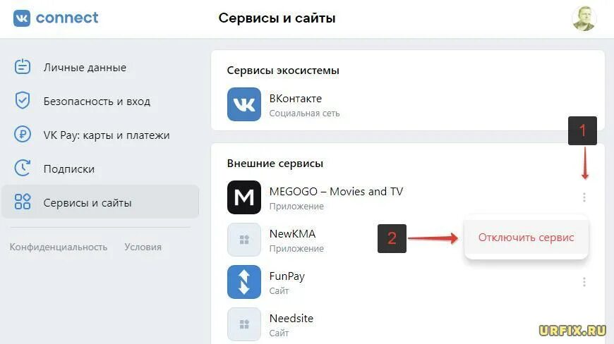 Как отключить аккаунт вк. ВКОНТАКТЕ connect. Сервисы ВК. Ccthdbcs Dr. Как убрать сервисы в ВК.