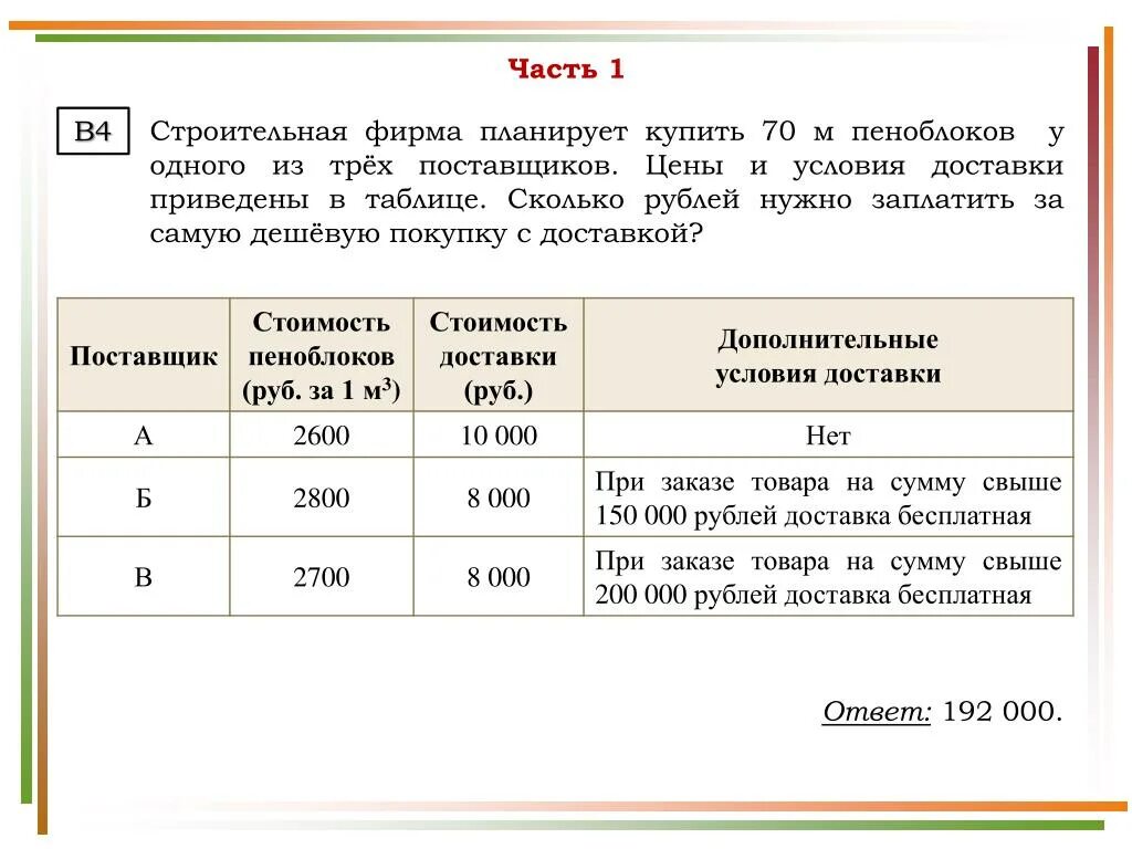 Строительной фирме нужно приобрести 40 кубометров. Сколько платят поставщикам. Сколько надо платить поставщику. Сколько должен заплатить. Сколько нужно заплатить при.