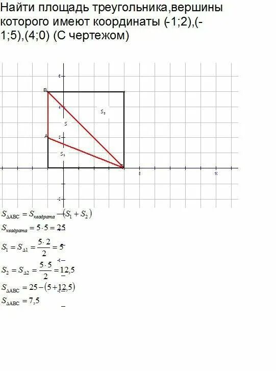 Имеют координаты. Площадь треугольника вершины которого имеют координаты (1:7),(5:7),(4,9). Найдите площадь треугольника вершины которого. Найдите площадь треугольника координаты которого. Найдите площадь треугольника вершины которого имеют координаты 1.