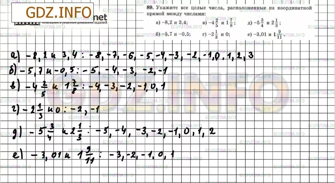 Математика 6 класс Зубарева Мордкович. Какие целые числа расположены на координатной прямой между числами. Математика с 89 номер 6. Математика 6 класс упражнение 89. Числа расположенные между 1 и 0