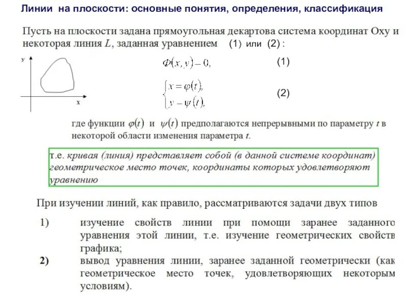 Уравнение линий уровня функции. Уравнение линии на плоскости. понятие об уравнении линии на плоскости. изучения линии уравнений. линейная алгебра кривые второго порядка.