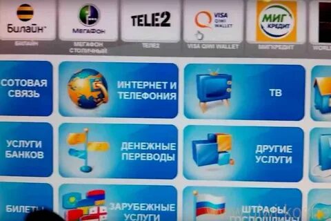 Пополнение карт через терминалы