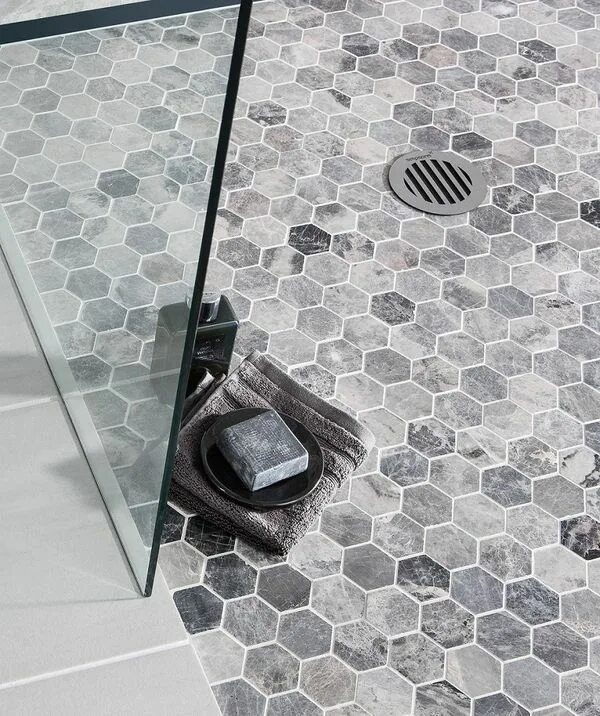 Ванная плитка Hexagon Grey. Мозаика Hexagon Grey. Керама Марацци Гексагоны плитка. Stone4home мозаика Hexagon LGP 74x74. Плитка нескользкая купить