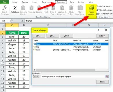 Excel names