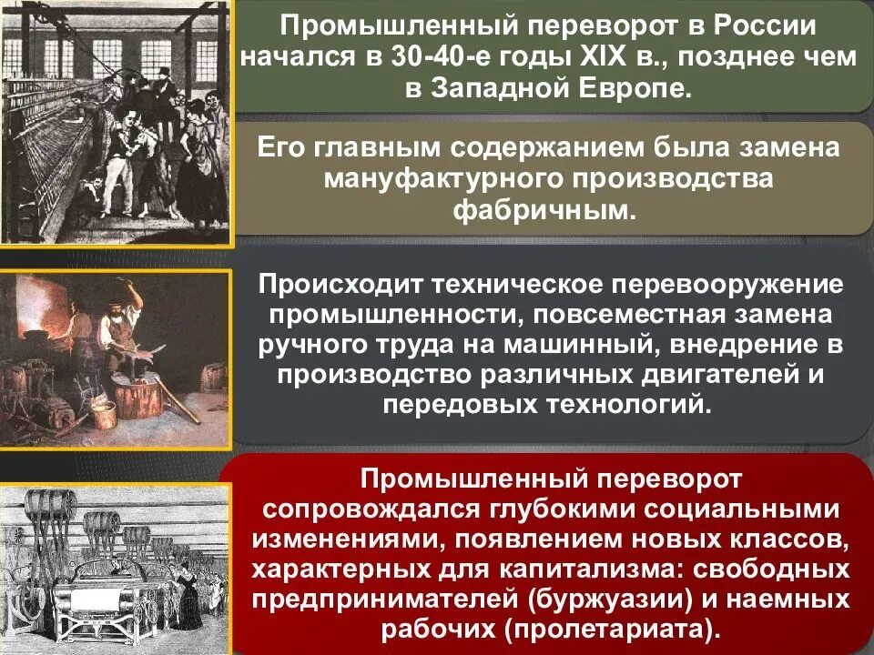 Этапы промышленной революции. Промышленный переворот в России и Европе. Промышленный переворот в России начался. Завершение промышленного переворота в Европе..