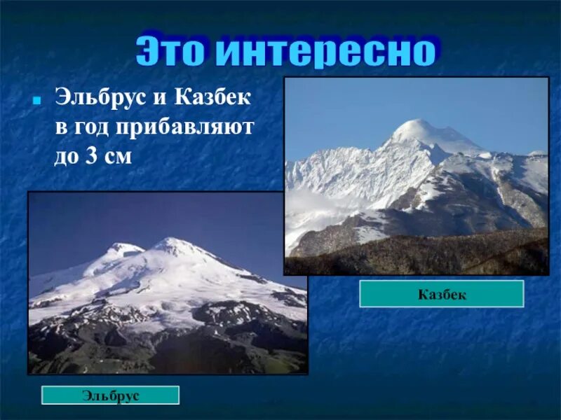 Информация о эльбрусе 4 класс
