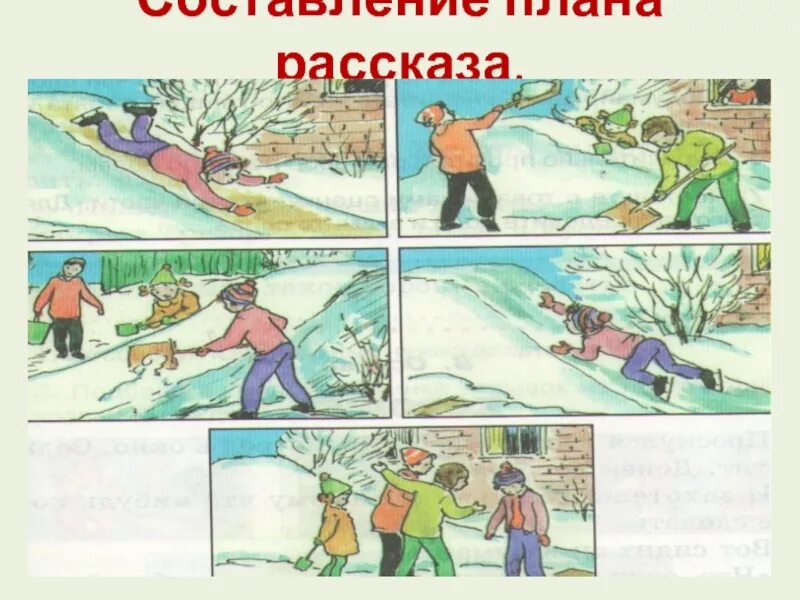 План пересказа рассказа на горке. План пересказа рассказа на горке. Картинный план по рассказу на горке. Пересказ на горке. На горке картинный план.