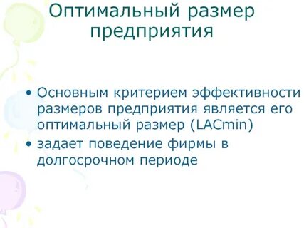 Эффективный размер фирмы