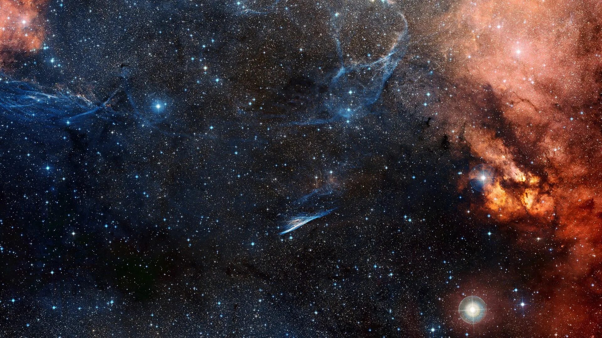 Фон рабочего стола 1920 1080. Туманность карандаш NGC 2736. Галактика Небула.