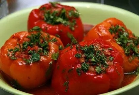 Овощной фаршированный перец без мяса