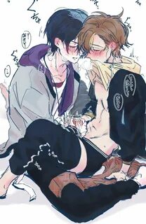 Rule 34 Dev - 2boys aoyagi_touya barely_visible_genitalia biting_clothes bl...