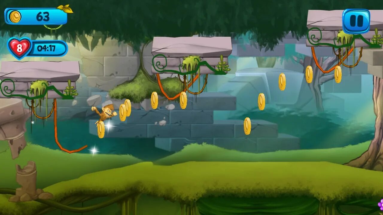 Игра в которой нужно прыгать. Banana island игра. игры бегалки бродилки на андроид. игра спасти обезьянку. остров джунглей игра.
