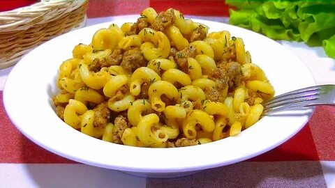 Макароны с фаршем с молоком