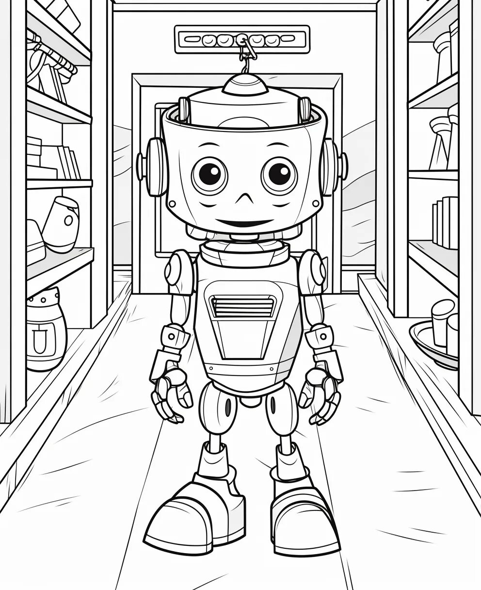 Раскраски. Роботы. Робот раскраска для детей. Рисунок робота для раскрашивания. Робот закукрашки.