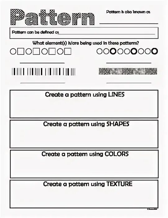 Using pattern 1. Types of art worksheets. worksheet design. pattern repetition grade 1.