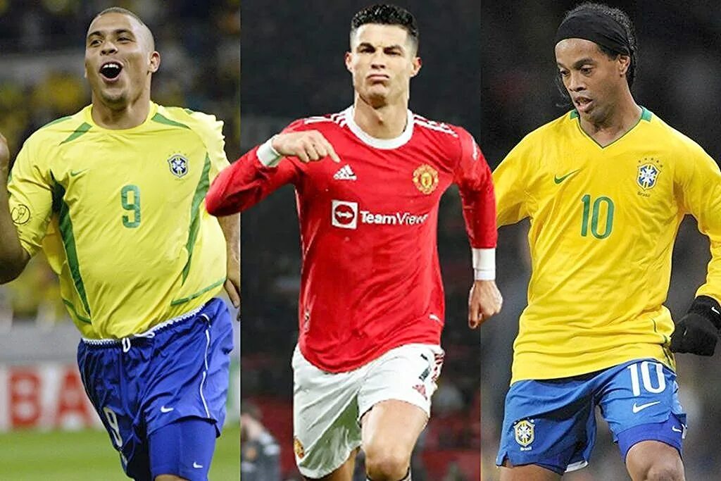Роналду и Роналдиньо. Футбольная форма Роналдиньо. Роналдо Роналду и Роналдиньо фото. Роналдо бразильца и Роналдо португальца.