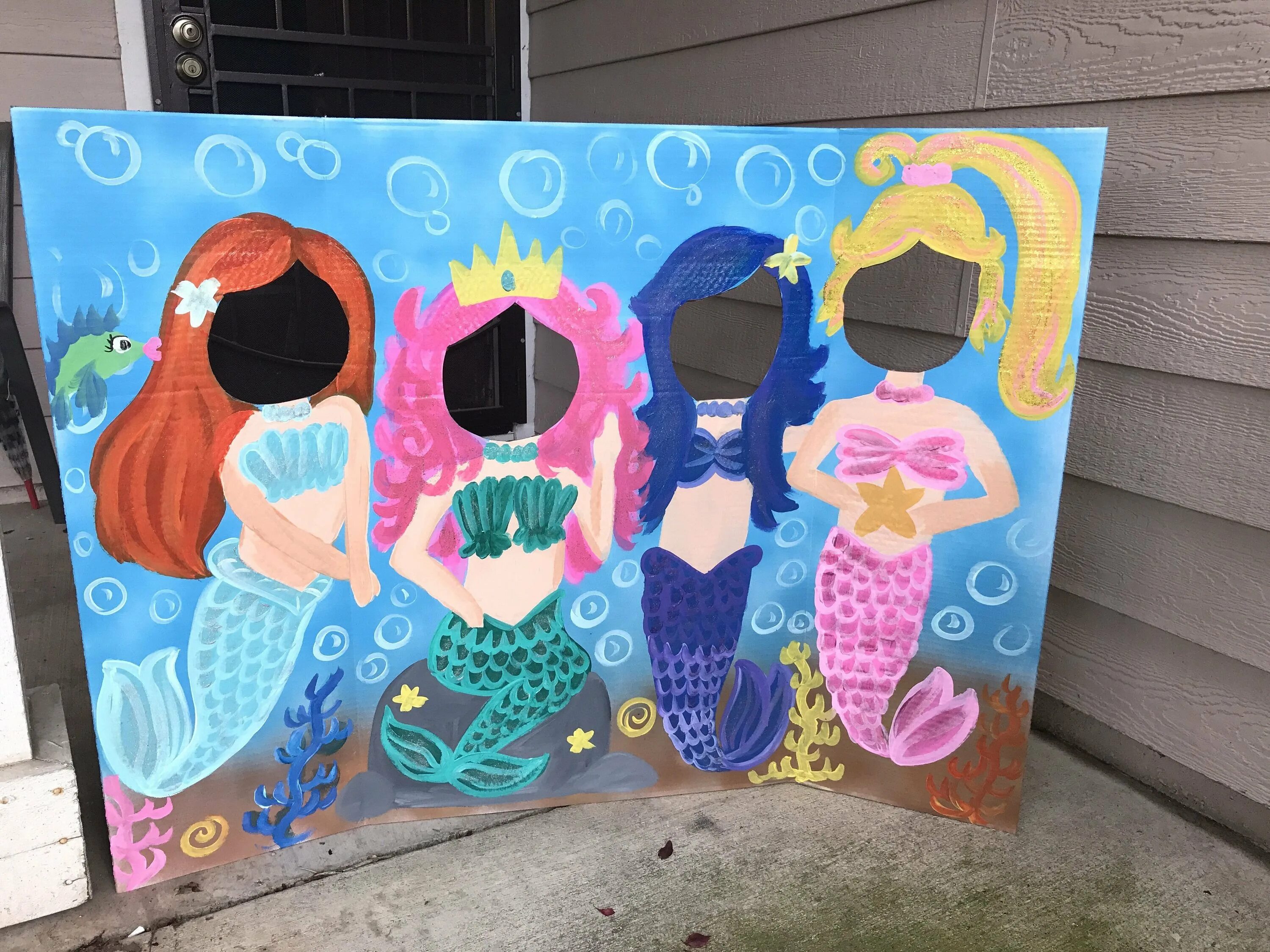 Тантамареска Нептун. Тантамарески для детей. Тантамареска для девочек. Баннер с прорезями для лиц. Фотозона с лицами