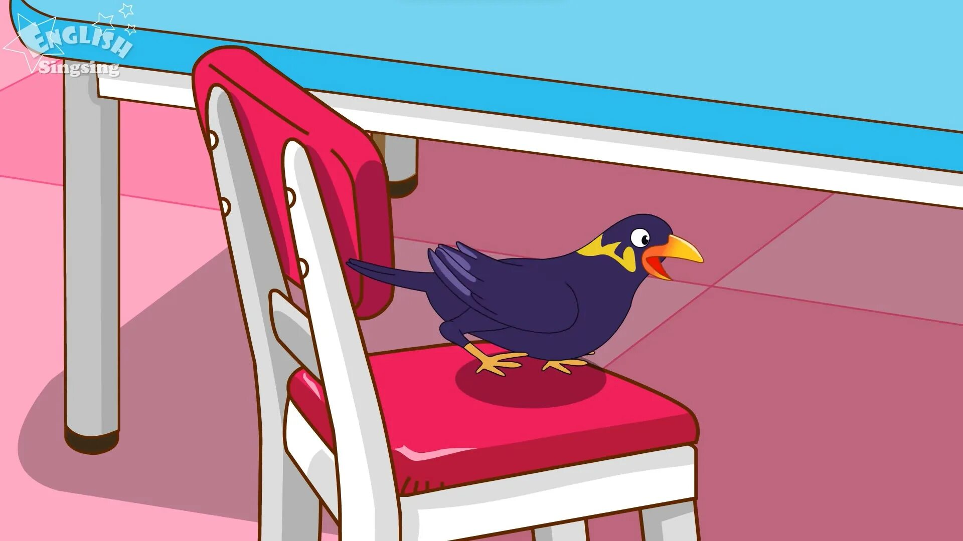 Bird under Chair. On the Chair. Egg under the Chair. Where’s my Bird. Along here