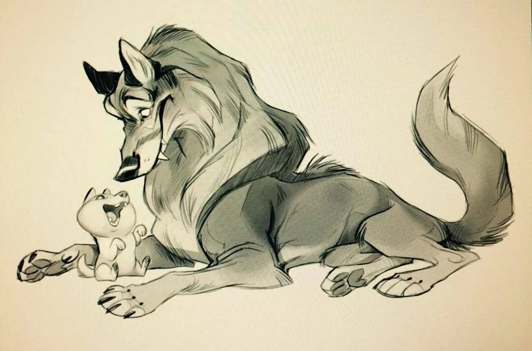 Нарисовать волка мультика