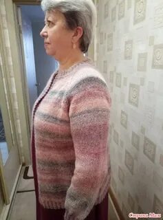 Кардиган спицами реглан сверху без шва