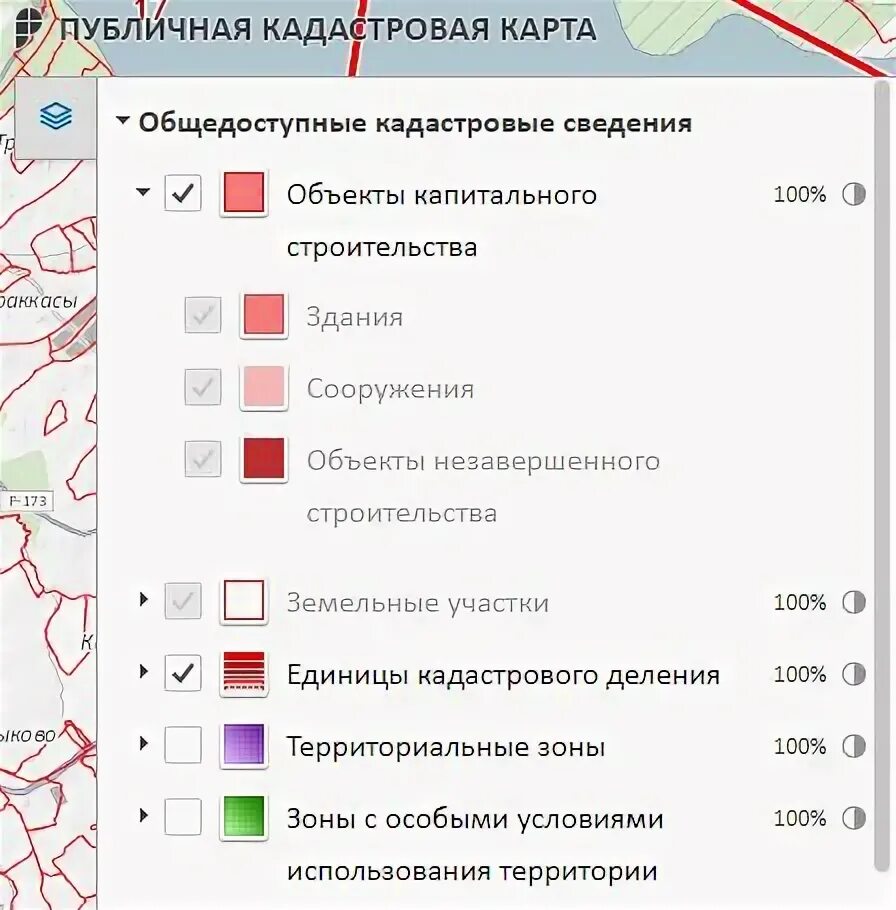 Карта кадастровой собственности