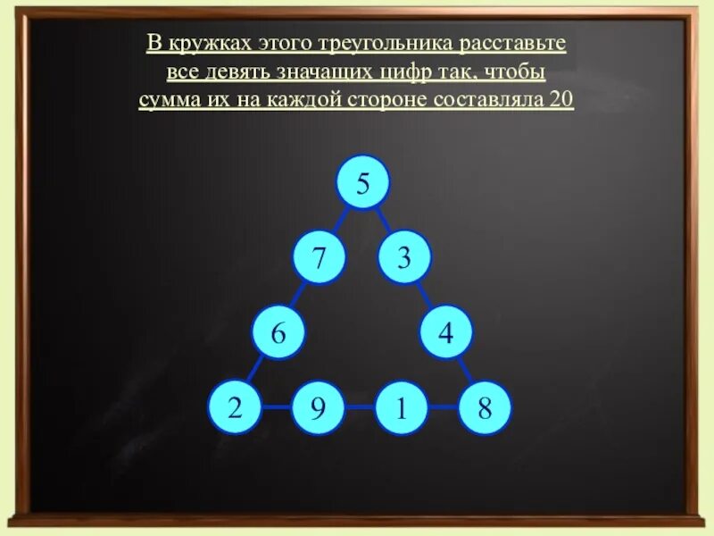 Расставьте цифры так чтобы сумма цифр. Расставь в кружках девять цифр чтобы сумма их на каждой стороне была 20. Расставить цифры в треугольнике. Расставьте кружках цифры. Как получить девять