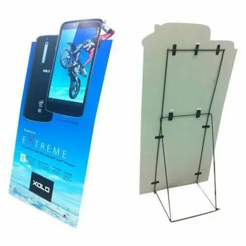 Display out. Forex board cutout standee. piece of material stand.
