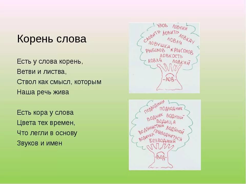 Расскажите о корне слова. Стихотворение с однокоренными словами. Стишки с однокоренными словами. Проект на тему корень слова. Стихи с однокоренными словами 3 класс.