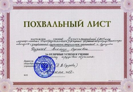 Похвальный лист омоним к словосочетанию