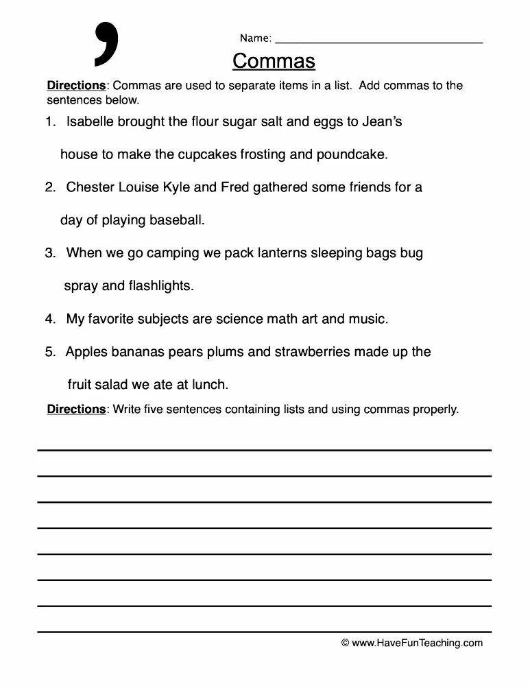 Comma use. Using commas in english. commas worksheet. commas exercises. commas in english exercises.