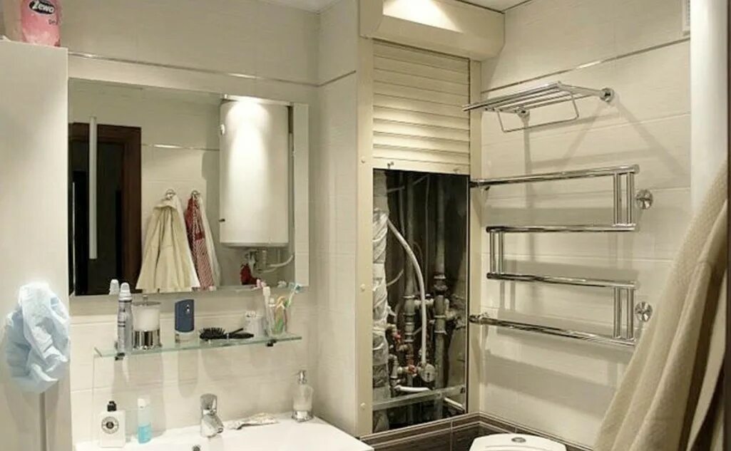 прячем коммуникации в ванной. спрятать трубы в ванной. скрытый стояк. короб для полотенцесушителя в ванной. скрытый стояк.