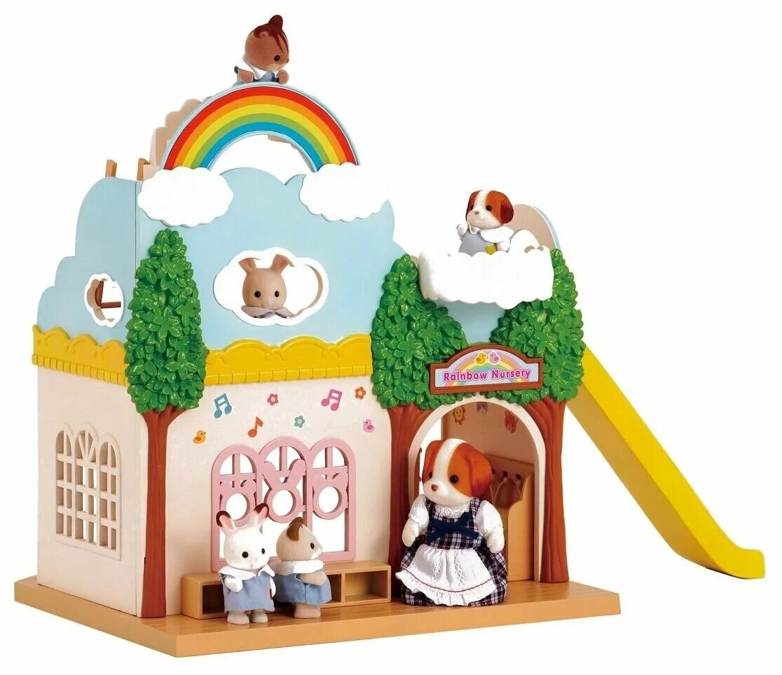Сильвания фэмили детский сад. Игровой набор sylvanian families лесной детский сад 3587. Детский сад families. Сильвания фэмили детская площадка. Rainbow nursery sylvanian.