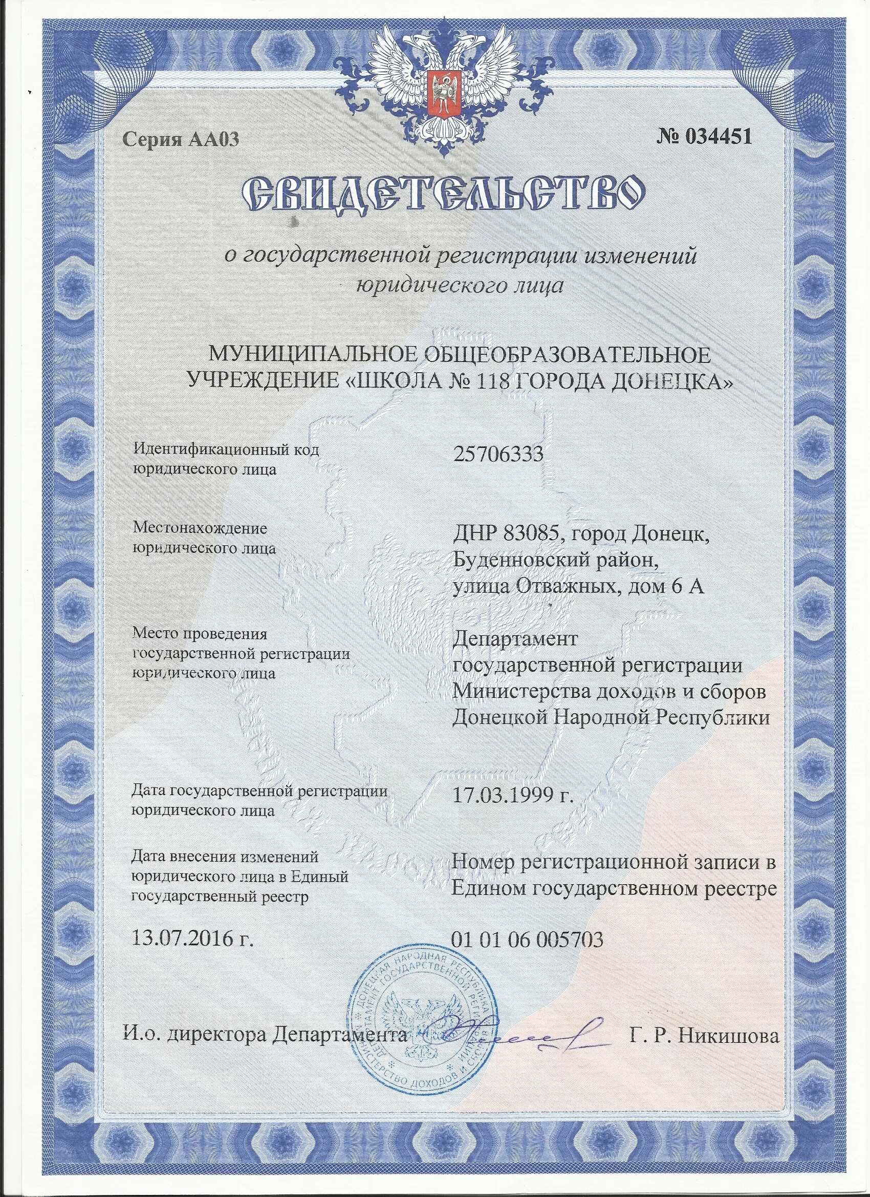 Сведения об образовательной организации документы