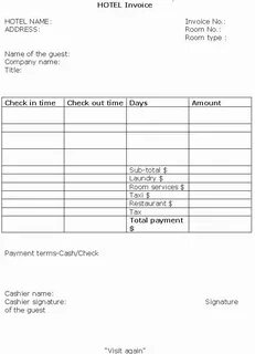 Hotel bill